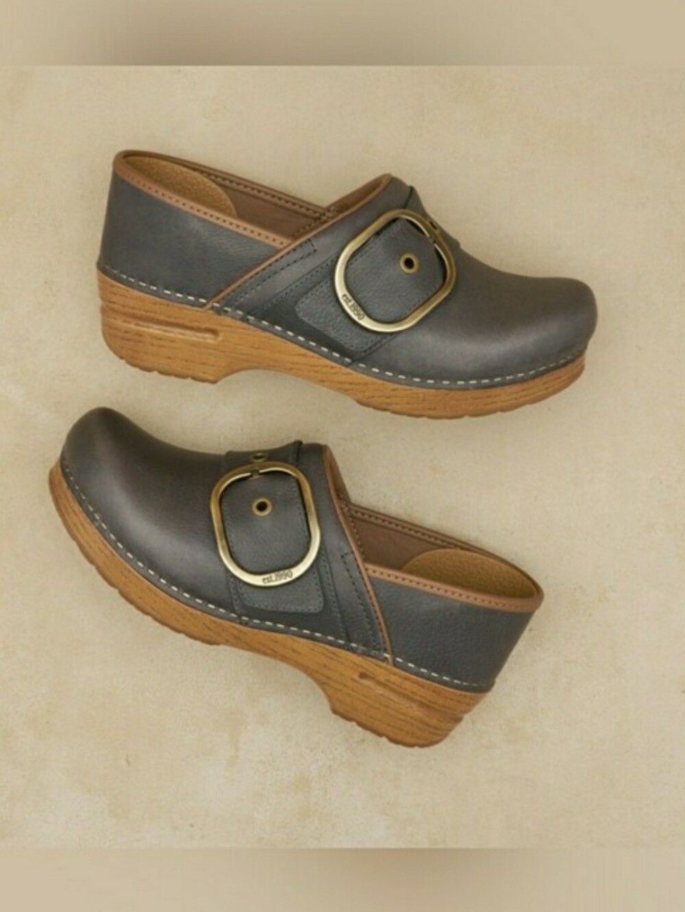 Dusty Blue Dansko Pro Pearson Clogs Buckle Strap Whimsy Cottage Boho Prairie